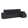 vidaXL 5 Piece Poly Rattan Sofa Set in Black