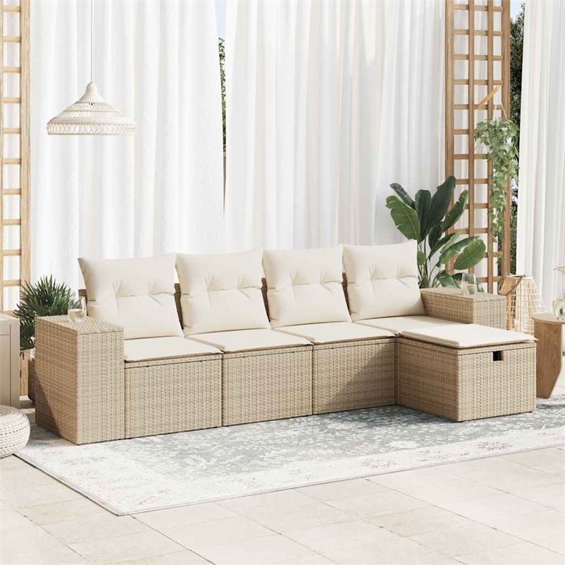 vidaXL Steel Sofa Set in Beige