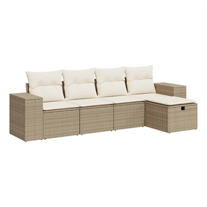 vidaXL Steel Sofa Set in Beige
