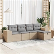 vidaXL 5 Piece Medium Sofa Set in Gray/Beige