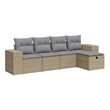 vidaXL 5 Piece Medium Sofa Set in Gray/Beige