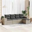 vidaXL 5 Piece Poly Rattan Sofa Set in Gray