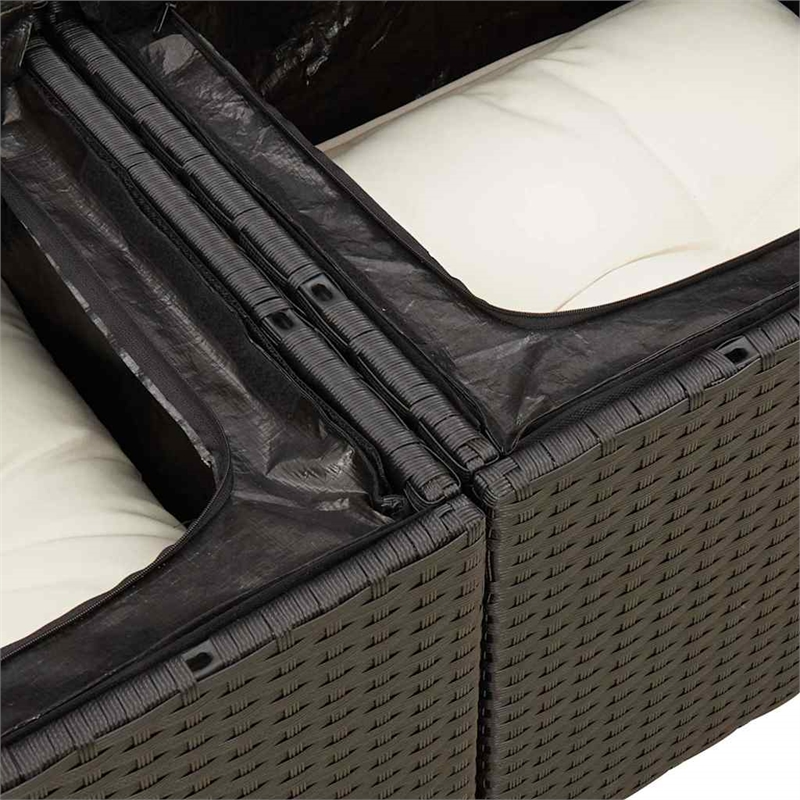 vidaXL Sofa Set in Black/White/Cream