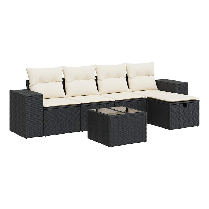 vidaXL Sofa Set in Black/White/Cream