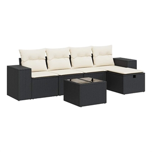 vidaXL Sofa Set in Black/White/Cream