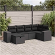 vidaXL 6 Piece Poly Rattan Sofa Set in Black