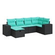 vidaXL 6 Piece Steel Sofa Set in Black