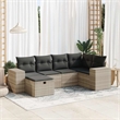 vidaXL 6 Piece Poly Rattan Large Sofa Set w/ Removable Covers in Gray