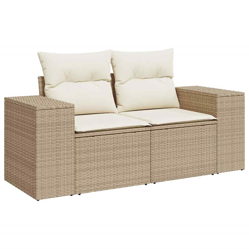 vidaXL Steel Sofa Set in White/Cream/Beige