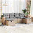 vidaXL Poly Rattan Large Sofa Set in Beige