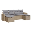 vidaXL Poly Rattan Large Sofa Set in Beige