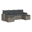 vidaXL 6 Piece Poly Rattan Sofa Set in Gray