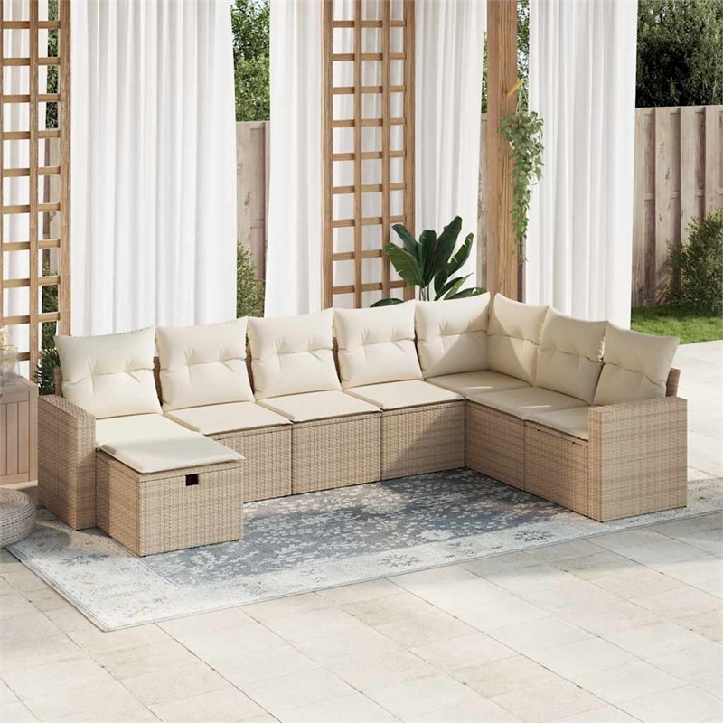 vidaXL 8 Piece Sofa Set in Beige