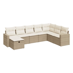 vidaXL 8 Piece Sofa Set in Beige