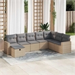 vidaXL 8 Piece Poly Rattan Sofa Set in Gray/Beige
