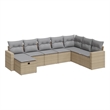 vidaXL 8 Piece Poly Rattan Sofa Set in Gray/Beige