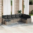 vidaXL 8 Piece Poly Rattan Small Sofa Set in Gray