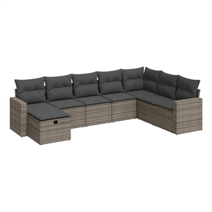 vidaXL 8 Piece Poly Rattan Small Sofa Set in Gray