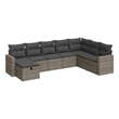 vidaXL 8 Piece Poly Rattan Small Sofa Set in Gray