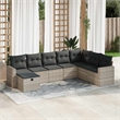 vidaXL 8 Piece Poly Rattan Sofa Set in Gray