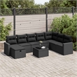 vidaXL 9 Piece Poly Rattan Sofa Set in Black