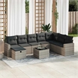 vidaXL 9 Piece Poly Rattan Small Sofa Set in Gray