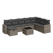 vidaXL 9 Piece Poly Rattan Small Sofa Set in Gray