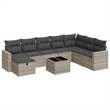 vidaXL 9 Piece Poly Rattan Large Sofa Set in Gray