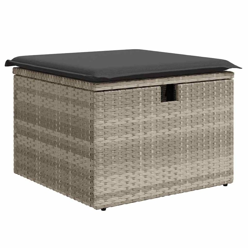 vidaXL 9 Piece Poly Rattan Large Sofa Set in Gray