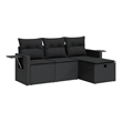 vidaXL 4 Piece Steel Small Sofa Set in Black