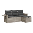 vidaXL 4 Piece Poly Rattan Medium Sofa Set in Gray