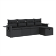 vidaXL 5 Piece Poly Rattan Sofa Set w/ Removable Covers in Black