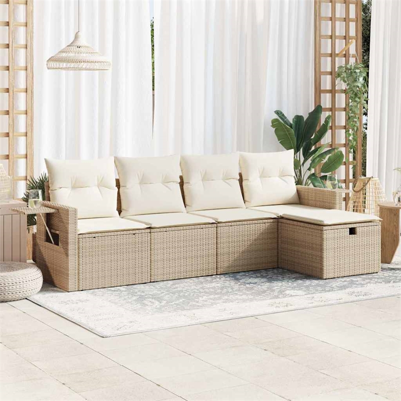 vidaXL Steel Sofa Set in Beige