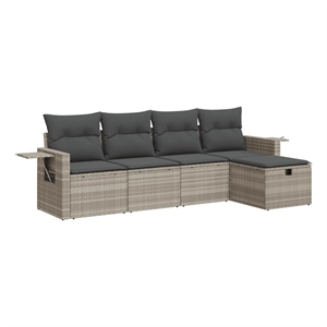 vidaXL 5 Piece Poly Rattan Sofa Set in Gray