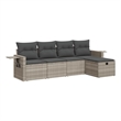 vidaXL 5 Piece Poly Rattan Sofa Set in Gray