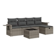 vidaXL 6 Piece Poly Rattan Sofa Set in Gray
