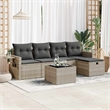 vidaXL 6 Piece Poly Rattan Medium Sofa Set in Gray