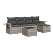 vidaXL 6 Piece Poly Rattan Medium Sofa Set in Gray