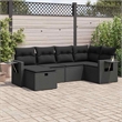 vidaXL 6 Piece Poly Rattan Sofa Set in Black