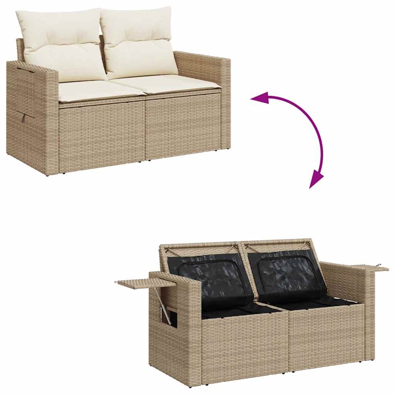 vidaXL 6 Piece Large Sofa Set in White/Cream/Beige