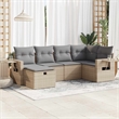 vidaXL 6 Piece Steel Sofa Set in Beige