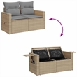 vidaXL 6 Piece Steel Sofa Set in Beige