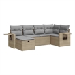 vidaXL 6 Piece Steel Sofa Set in Beige
