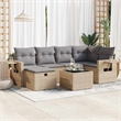 vidaXL 7 Piece Steel Sofa Set in Beige