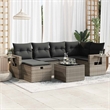 vidaXL 7 Piece Poly Rattan Sofa Set in Gray