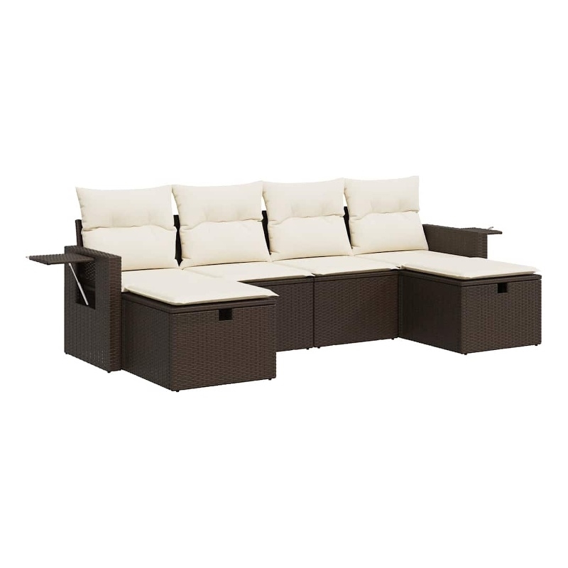 vidaXL 6 Piece Large Sofa Set in Brown
