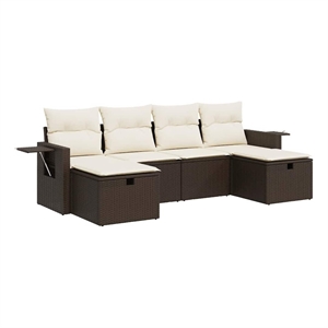vidaXL 6 Piece Large Sofa Set in Brown