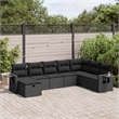 vidaXL 8 Piece Steel Sofa Set in Black