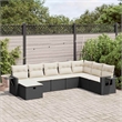 vidaXL 8 Piece Steel Sofa Set in Black