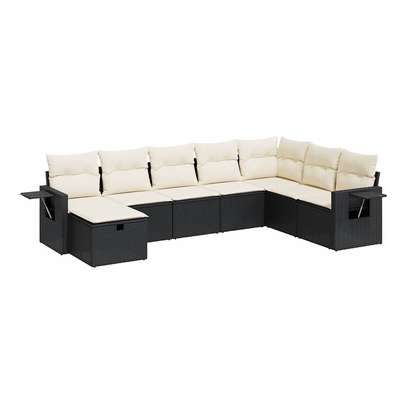 vidaXL 8 Piece Steel Sofa Set in Black